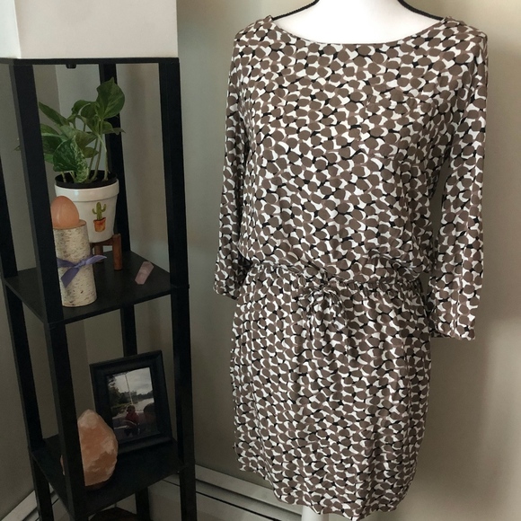 *BANANA REPUBLIC* Brown 3/4 Sleeve Sheath Dress Size Small - Picture 1 of 5